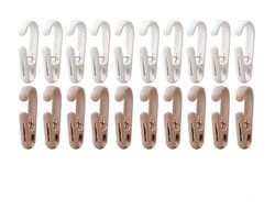 Haken – Set van 20 – 8 x 3 x 1,3 cm – Clip-haken – Veelzijdige organizer – Borgclip - Ideaal voor ophangoplossingen in keuken en badkamer – Geschikt voor kledingkasten, schoenenrekken, kapstokken, wasknijpers, enz.
