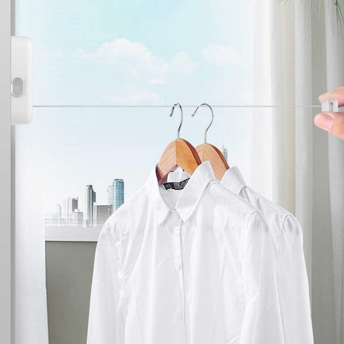 Waslijn - Droogrek Waslijn - Kleding Drogen - Ruimtebesparend - 12 meter - Zwart — afbeelding 1