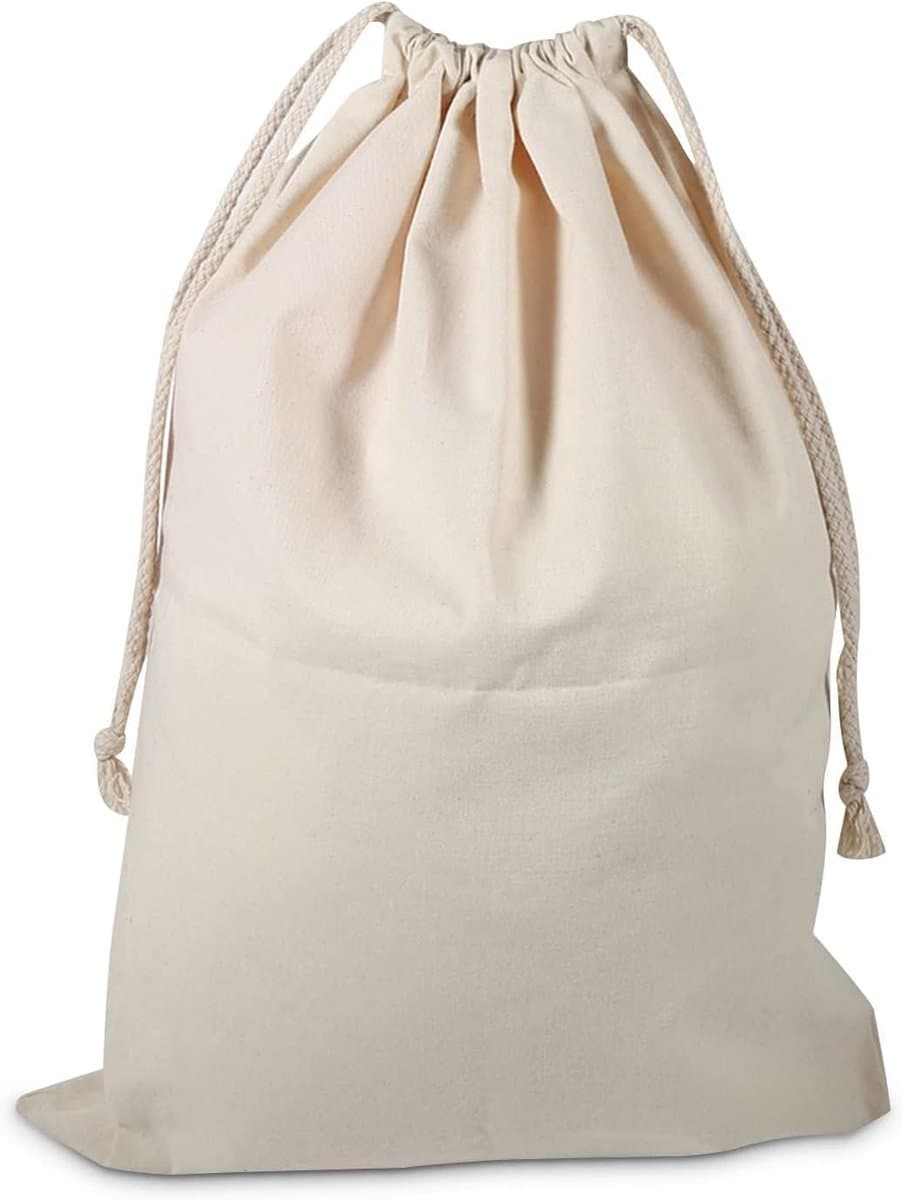 SnelShoppen - Katoenen Waszak, Wasbare Trekkoord Waszak voor Vuile Kleding, Opbergzak voor College Kamers (30x40cm) - Ruime Opbergcapaciteit, Multifun — afbeelding 1