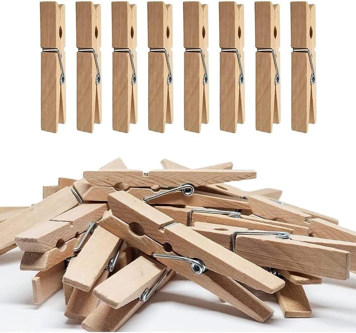 Houten Wasknijpers - Kleding Spelden - Kleding Drogen - Sterke Grip - 50 Stuks - Natuurlijk Hout — afbeelding 1