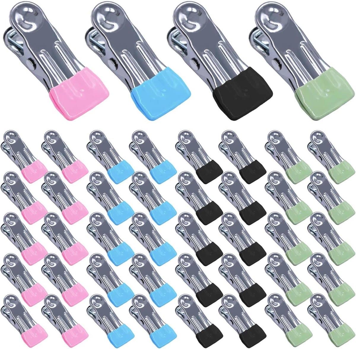 40 stuks multifunctionele wasknijpers van roestvrij staal in verschillende kleuren voor kleding en voedselverzegeling — afbeelding 1