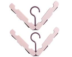 Wasrek inklapbaar - Wasrek Hangend - Draagbare opvouwbare hanger met haak - Ideaal voor op reis, kampeerders, reizigers en kleine ruimtes - Tweedelig pakket - Roze — afbeelding 1