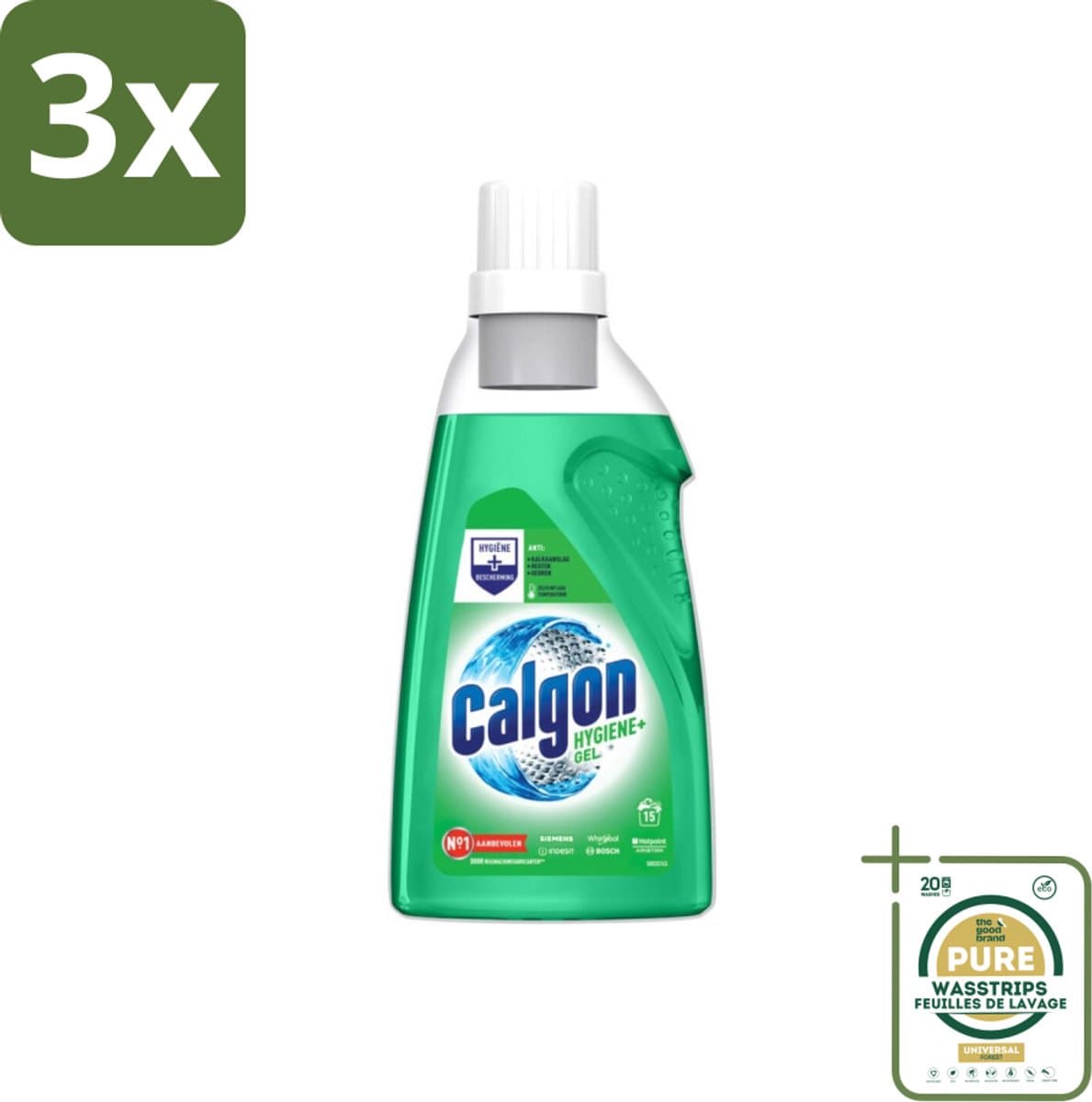 3 x Calgon – Wasmachinereiniger Gel – Hygiene+ – 750 ml - Grootverpakking - Koffiezetapparaat - Koffiezetapparaat - Koffiezetapparaat — afbeelding 1