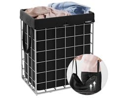 Falmora Grid Wasmand – Roestvrij Staal – Uitneembare Waszak – Zwart