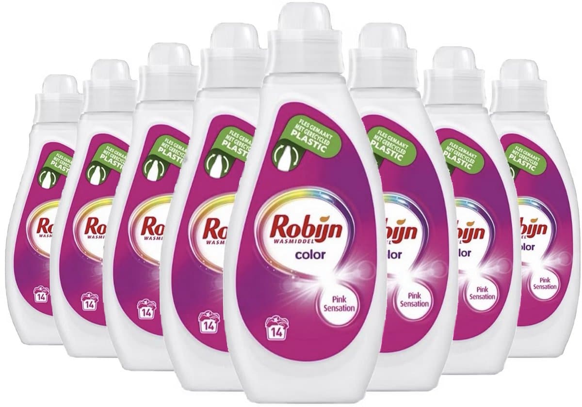 Robijn Color - Pink Sensation - Vloeibaar - Wasmiddel - 8 x 700ML - Voordeelverpakking — afbeelding 1