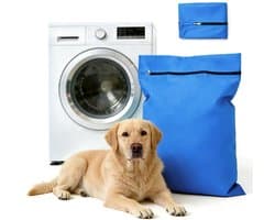 Waszakken voor huisdieren - Waszakken van twill polyester - Grote waszakken met rits - Voorkomt dat waszakken verstopt raken door dierenhaar - Waszakken voor huisdierendekens - Geweldig voor honden en katten (70x80cm) - blauw-L — afbeelding 1