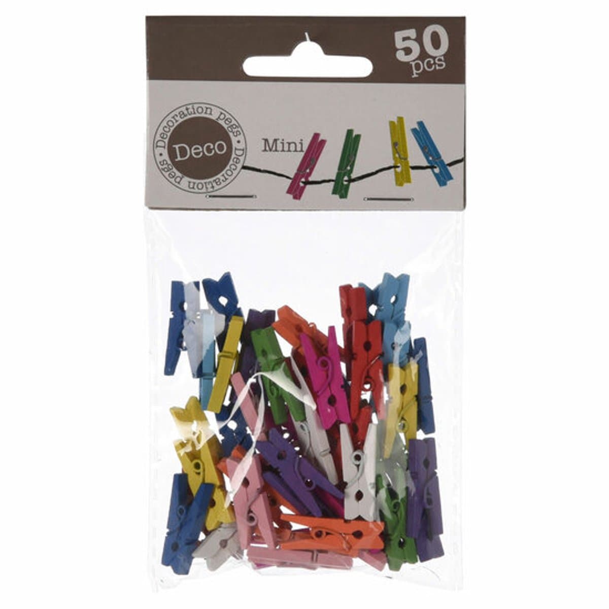 Mini fotoknijpertjes/kaartknijpertjes hout - 50x stuks - 2,5 cm - Kerstkaart knijpers — afbeelding 1