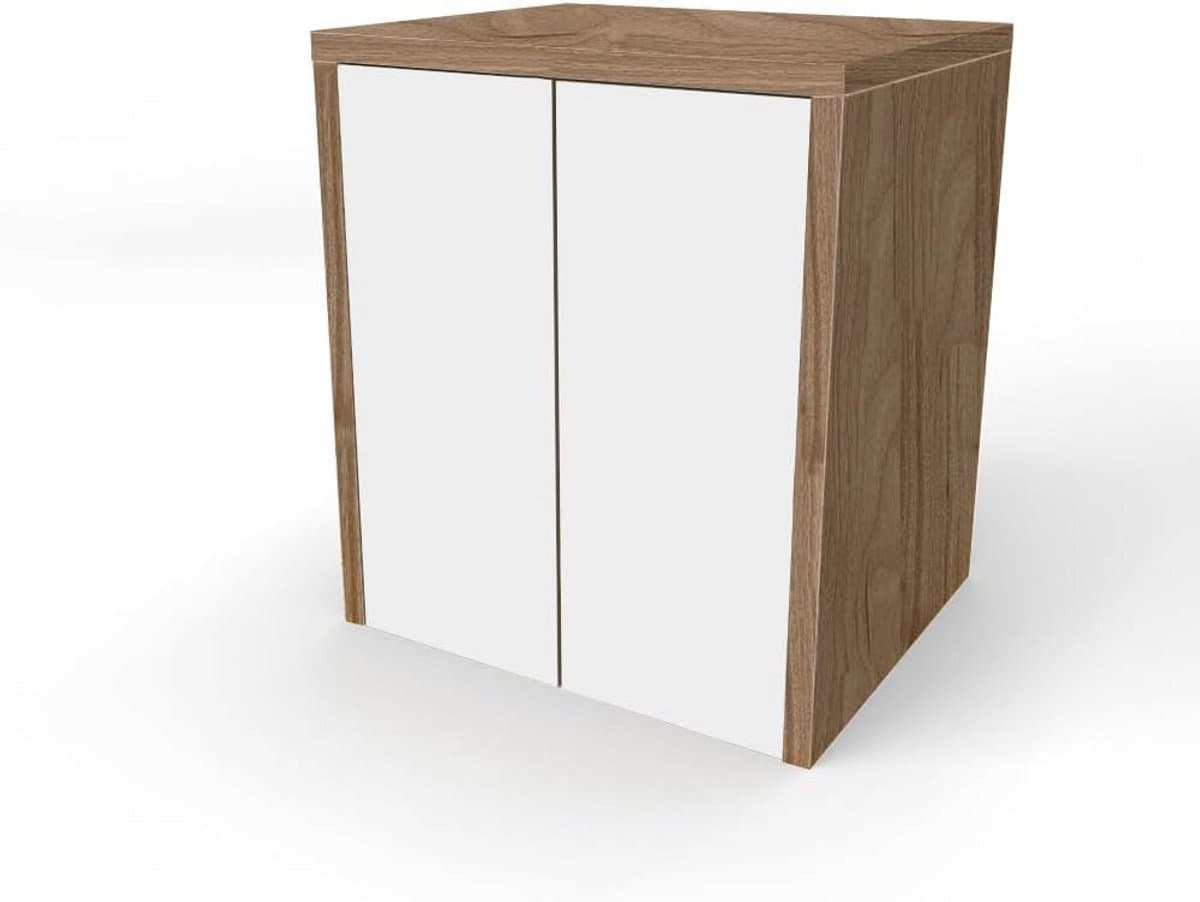 Wastafelmeubel voor Wasmachine of Droger - Houten Kast met 2 Deuren - Ruimtebesparend — afbeelding 1