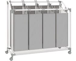 Wasmand op Wielen met 4 compartimenten - 160 ltr - uitneembare waszak