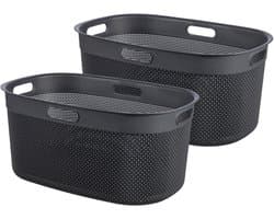 Curver Filo Wasmand - 45L - Set van 2 stuks - Antraciet