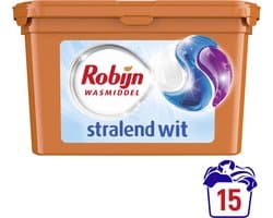 Robijn Wascapsules - 3-in-1 - Stralend Wit - 15 Stuks