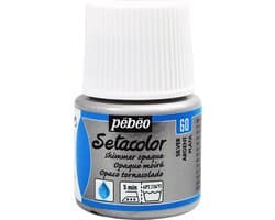 Pébéo Setacolor Zilveren Textielverf - 45ml textielverf voor donkere en lichte stoffen