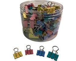 MGM Trading - set van 150 metalen bindclips in kleine, middelgrote en grote maten, verschillende kleuren, ideaal voor thuis, keuken, werk, school, leraarcadeau, papier, documenten en mappen