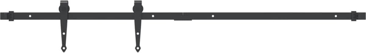 vidaXL - Ophangset - voor - minischuifdeur - 122 - cm - koolstofstaal - zwart — afbeelding 1