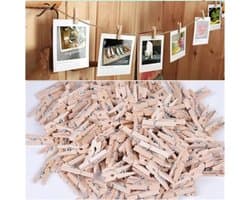 20 STUKS Mini knijpers - 25 mm - Houten clips voor fotos - Wasknijper - Decoratie Clips - Pinnen Foto Knijpers Geboorte Wasknijpers