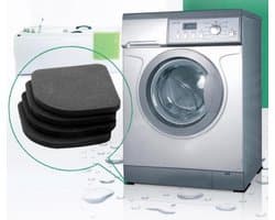 Anti-Slip matjes voor wasmachine, droger, koelkast, kast of ander apparatuur - Trillingsdempers - Geluiddempers - 4 Stuks