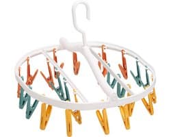 klemmen met antislip - Sokdroger - pantalonhanger – kledinghanger - draaibaar en opvouwbaar - meerdere rokhangers met clips - anti-slip - voor sokken ondergoed schoen inlegzolen babykleding hoeden