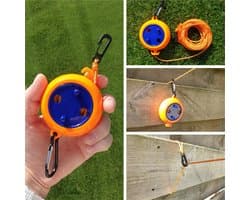 Waslijn oprolbaar - Camping waslijn - Kampeer accessoires - Compacte survival waslijn - Drooglijn - 8 meter — afbeelding 1