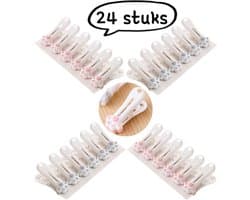 24 stuks - Wasknijpers - Schattige wasknijpers in de vorm van kattenpootjes - Met zacht handvat en stevige sluiting - Diverse kleuren