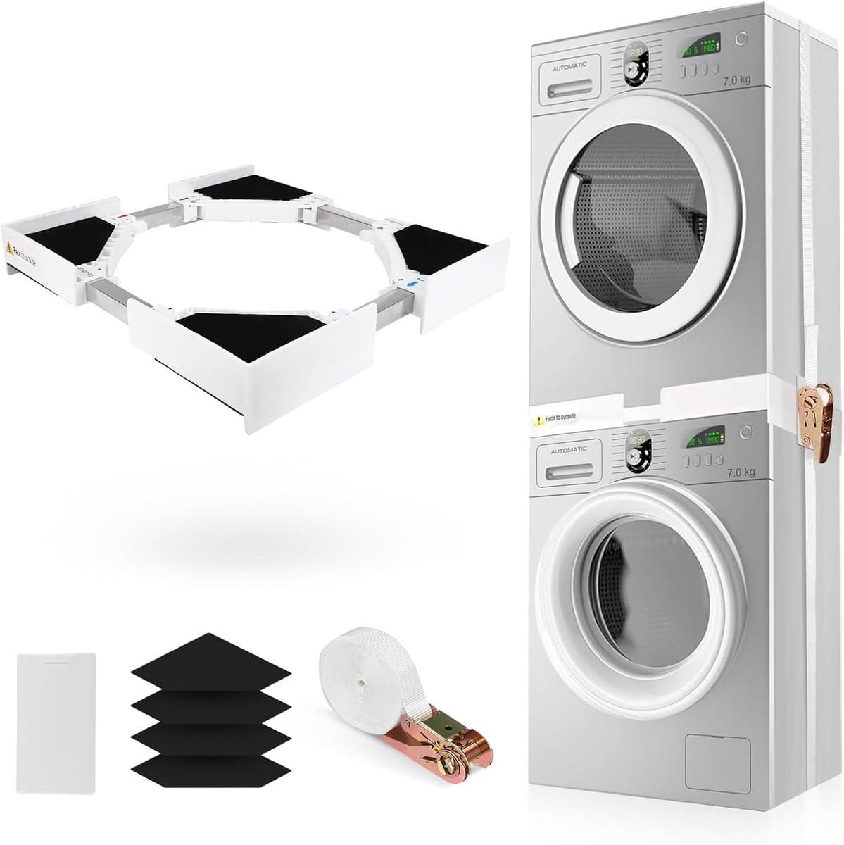 Universele Verbindingsset Droger op Wasmachine met Spanband — afbeelding 1