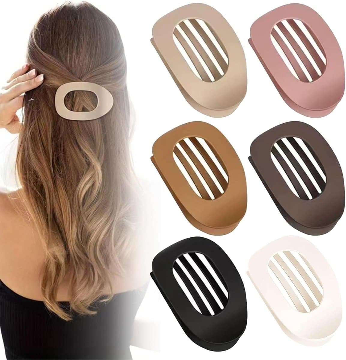 Set van 6 Platte Dunne Haarklemmen met Sterke Klemkracht voor Dames — afbeelding 1