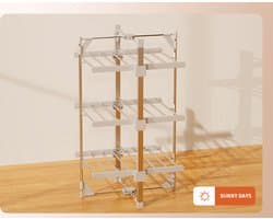 FurnStar - Droogrek K130 - Elektrische droogrek - Verwarmde Wasrek - Droogrek met Verwarming - 59.5 x 62 x 110 cm - Grijs