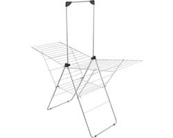 Tomado - Droogrek Vento Plus - 30 meter drooglengte - Zilvergrijs - 5 jaar garantie - vleugels in hoogte verstelbaar - extra stang voor kledinghangers