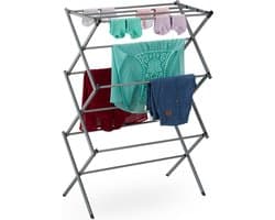 droogrek inklapbaar - tot 25 kg - 105x73x37 cm - staand - zilver — afbeelding 1