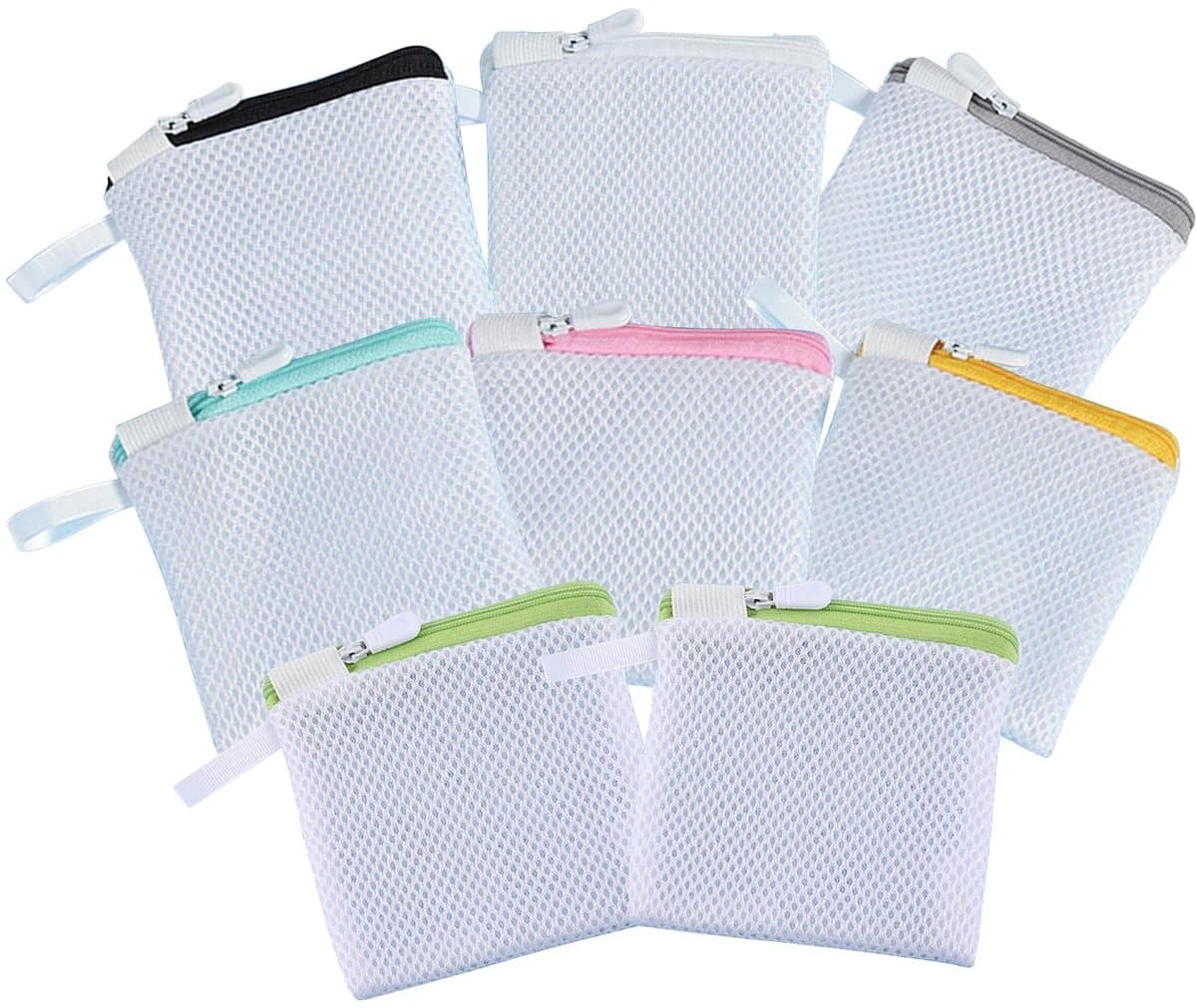 Dailygoods- Waszak Set van 8 - Delicate Mini-Wasmachine Zakken - Fijnmazig Polyester - Opbergzakken met Ritssluiting - 12 x 12 cm - Voor Lingerie en Ondergoed - Waszakken — afbeelding 1