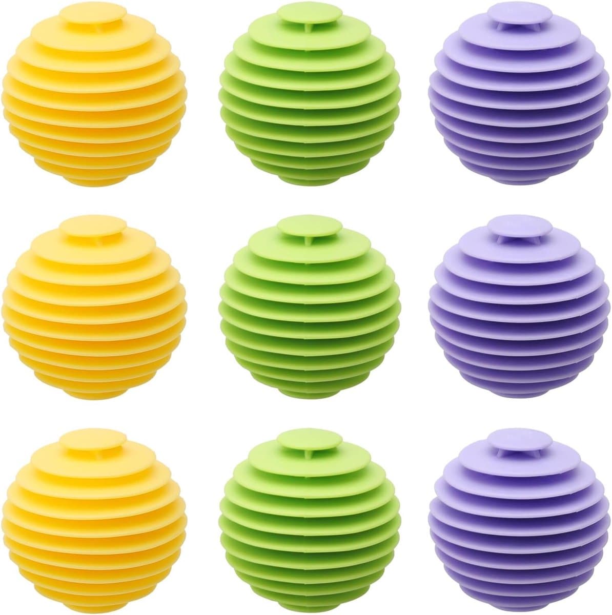 9 stuks drogerballen, wasbal voor wasmachine, wasballen voor donsjassen, wasballen, herbruikbare wasdrogers, wasballen, minder vouwen en knijpers — afbeelding 1