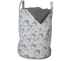 ABAKUHAUSGrau waszak, waterdruppel monochroom, wasmand met handvatten en trekkoord voor wasserettes, grijs