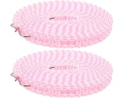 Waslijn - Drooglijn Kledinglijn - Kleding Drogen - Winddicht Antislip - 8 meter - Roze