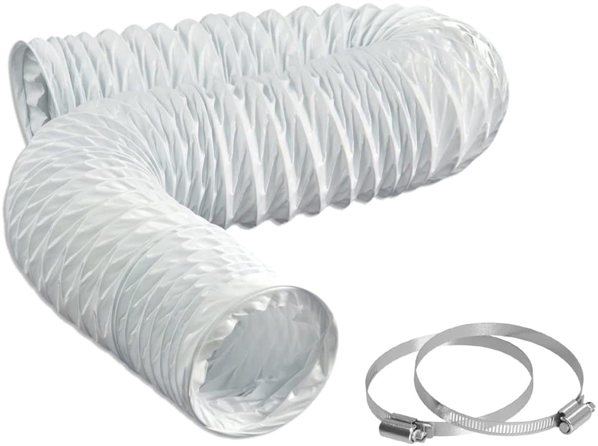 Dailygoods- Ontluchter Flexibele PVC - Afvoerslang Ø 80mm - Lengte 2,5m - Geschikt voor Wasdroger/Airco - Waterdichte Afdichting - Roestvrijstalen Klemmen — afbeelding 1
