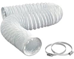 Dailygoods- Ontluchter Flexibele PVC - Afvoerslang Ø 80mm - Lengte 2,5m - Geschikt voor Wasdroger/Airco - Waterdichte Afdichting - Roestvrijstalen Klemmen
