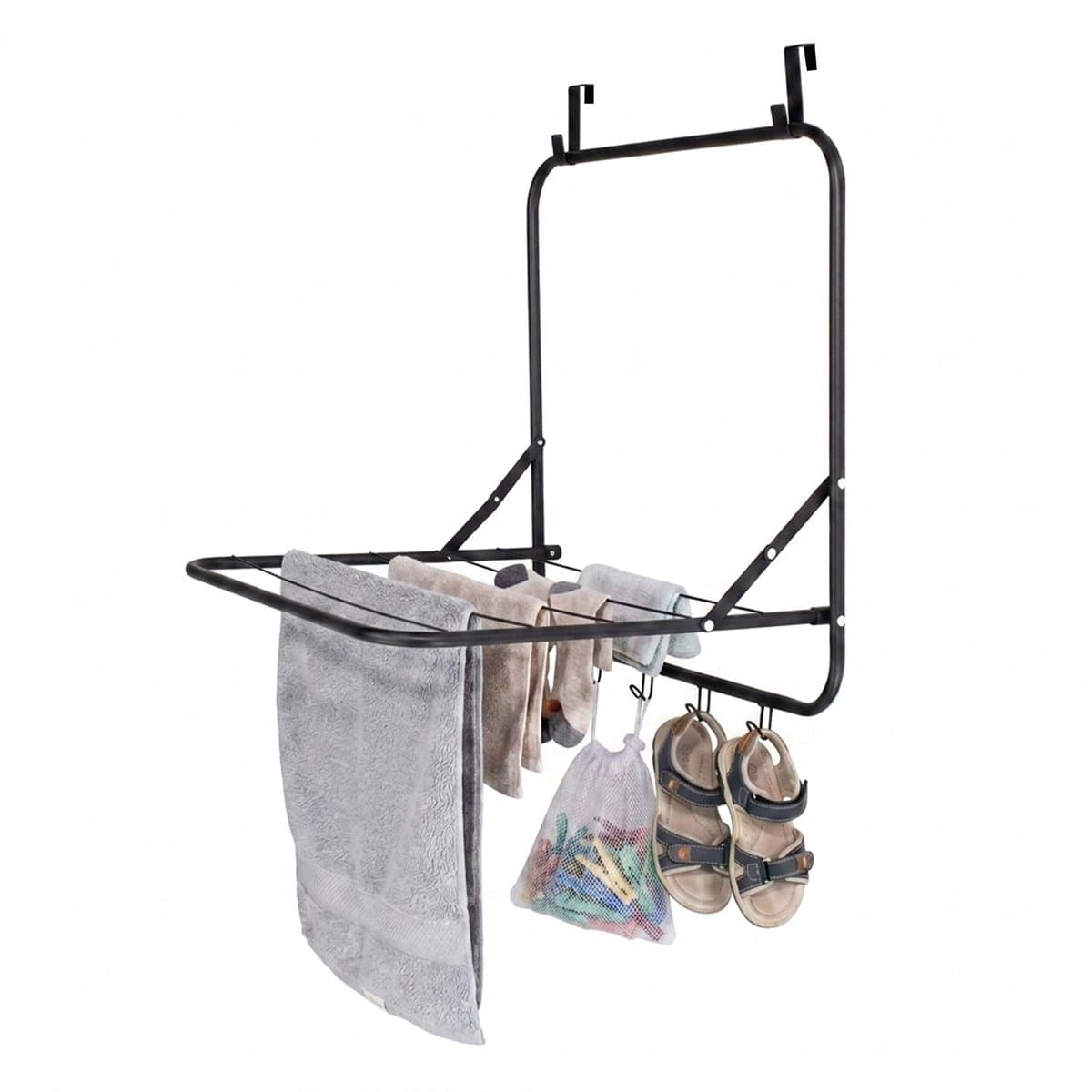 Wasrek - zwart - 51x55x41 cm - opvouwbaar — afbeelding 1