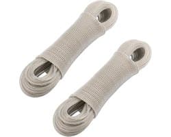 Wasknijperlijn Set - Waslijn Buiten - Kleding Drogen - Extra Sterk Staalkern - 2x 30 Meter - Transparant — afbeelding 1