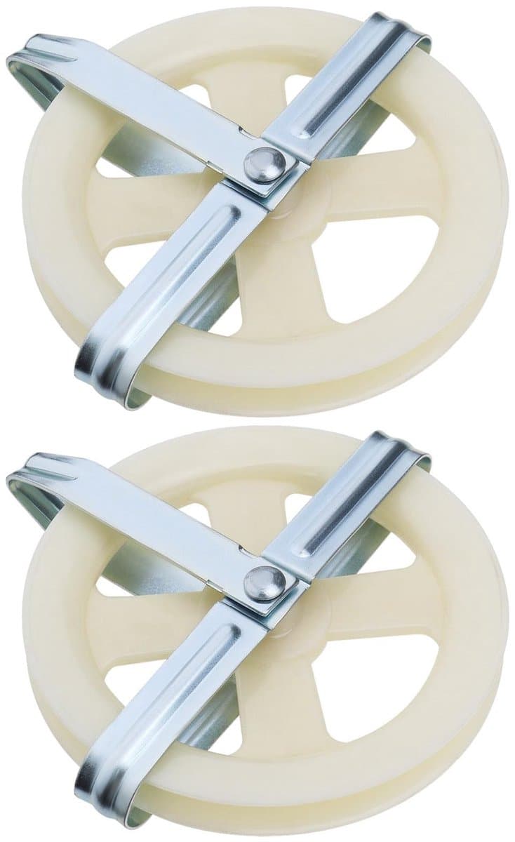 Dailygoods- Waslijn Katrol 15,5 cm - 2x Waslijn Uittrekbaar - Duurzaam Impactplastic - Ondersteuning voor Touw tot 3/8" - Eenvoudig te Installeren - Wit — afbeelding 1