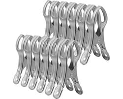 RVS Strand Handdoek Klemmen - 12 Stuks Windbestendig - Robuust Ontwerp