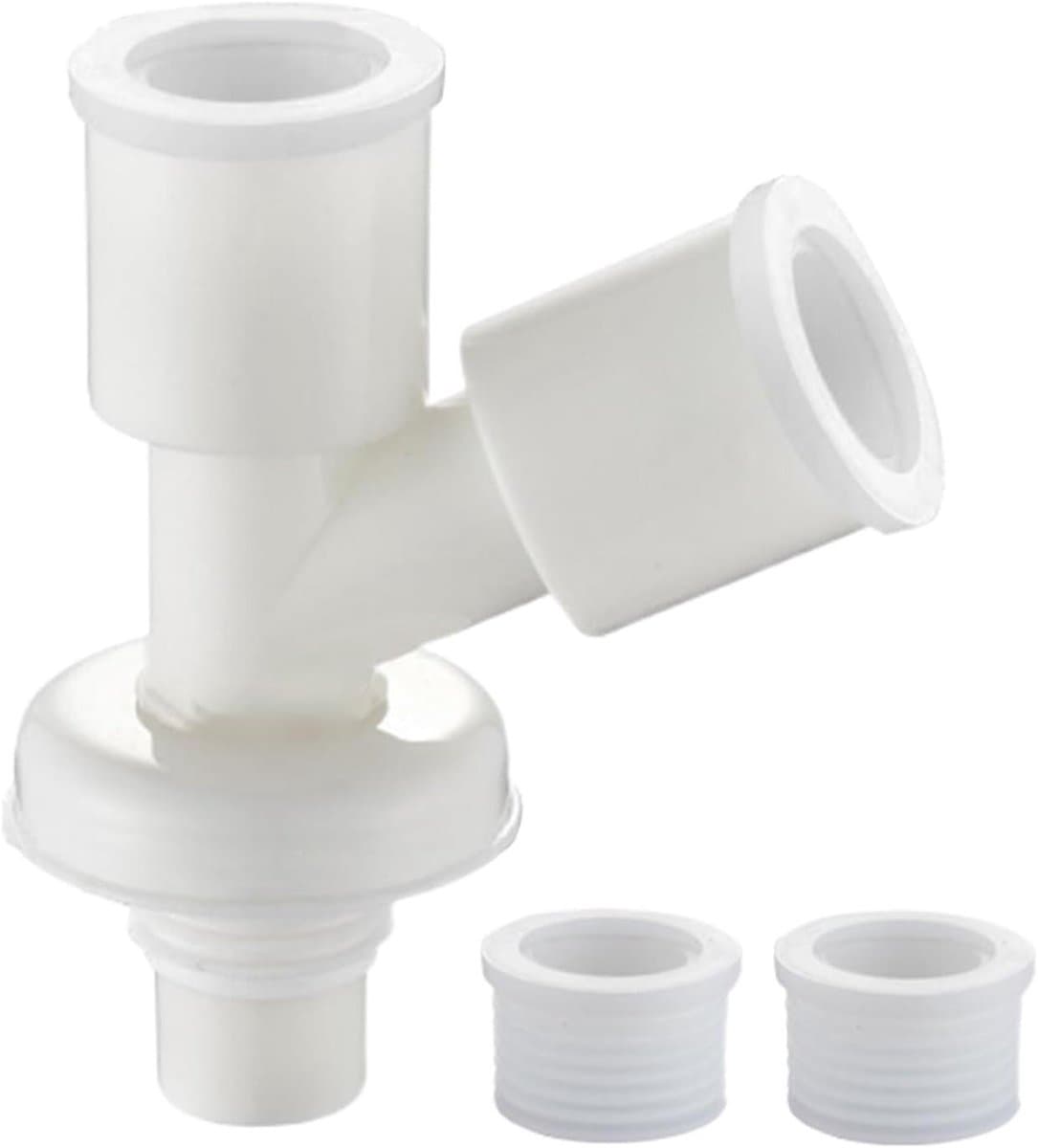 Vloerafvoeradapter - Wasmachine aansluiting - Lekkage voorkomen - Geen snijden nodig - 17 x 15 x 7.2 cm - Grijs — afbeelding 1