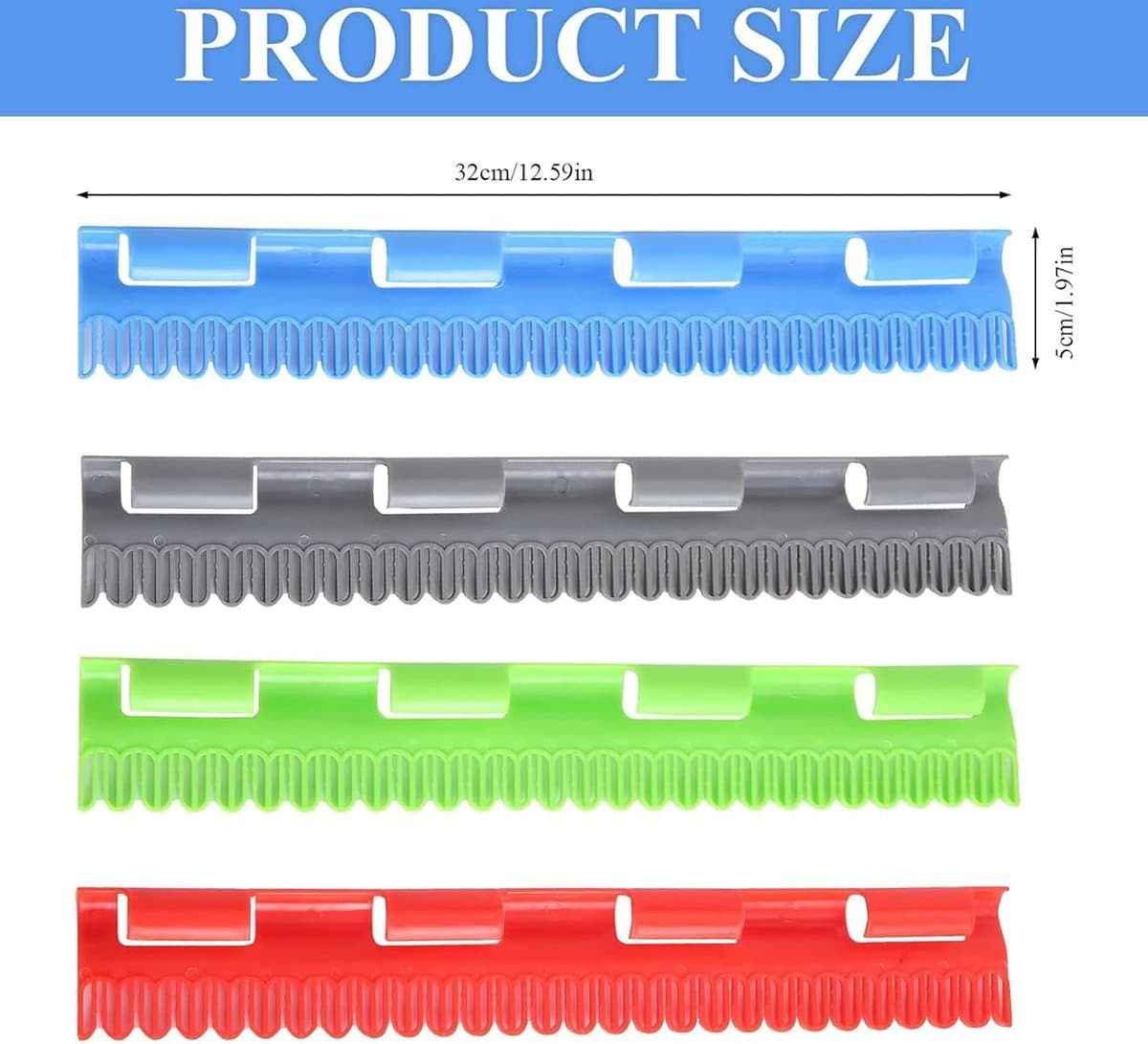 4 stuks - Sokkendroger - Draagbare washaken - Sokkenhouder - Kledingrek - Vierdelig droogrek voor sokken en kleding - winddicht droogrek - kledinghanger - plastic kledinghanger - voor hoeden, schoenveters, handdoeken en sokken - 32*5cm - 4 kleuren — afbeelding 1