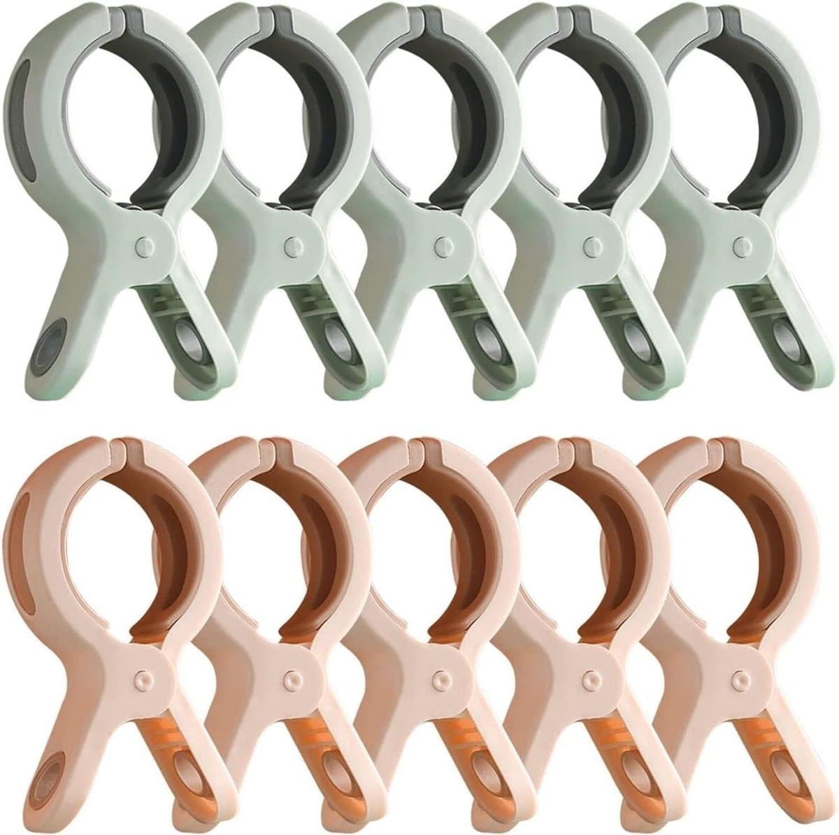 Clips voor kleding, metalen wasknijpers, 10 Stuks Strandlaken Clips Multifunctionele Plastic Antislip Handdoekklemmen Winddicht Kleren Ophangen Pinnen Herbruikbare Kleding Clips — afbeelding 1