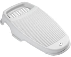 Draagbare plastic wasplank wit 36x20cm – Met antislip ondergrond en houder, handwasplank voor kleding huishoudgebruik — afbeelding 1