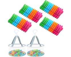 Set van 48 Sterke Plastic Wasknijpers met Antislip, Perfect voor Waslijnen en Droogrekken