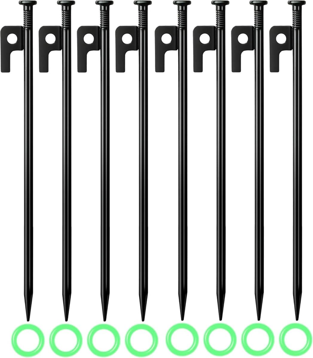 SnelShoppen - Pack van 8 Grondankers, Grondankers 30 cm, Stevige Metalen Haringen, Stormbestendig voor Outdoor Camping, Hiken, Tuin, Festiviteiten — afbeelding 1