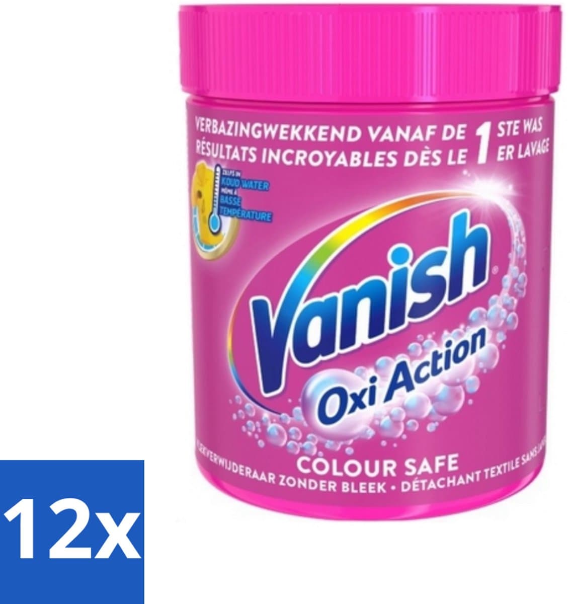Vanish Oxi Action - Veilige Kleur - Vlekkenverwijderaar Poeder - Zonder Bleek - Gekleurde Was - 550 Gram - Voordeelverpakking - 12 stuks — afbeelding 1