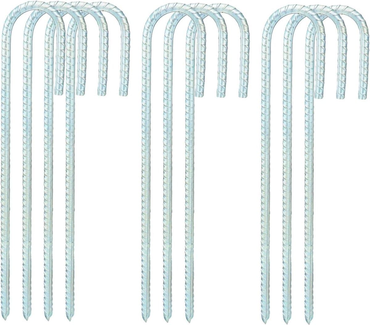 10X 30cm ø 8mm massief stalen grondankerharingen - extreem stabiel - verankeren kastelen hekken - trampolines dekzeilen tenten netten — afbeelding 1