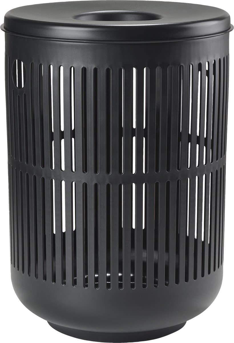 Zone Denmark Ume Wasmand met Deksel - 60 liter - Zwart - Kunststof - Ronde Wasmand met Hengsel - Wasbox of Opbergmand — afbeelding 1