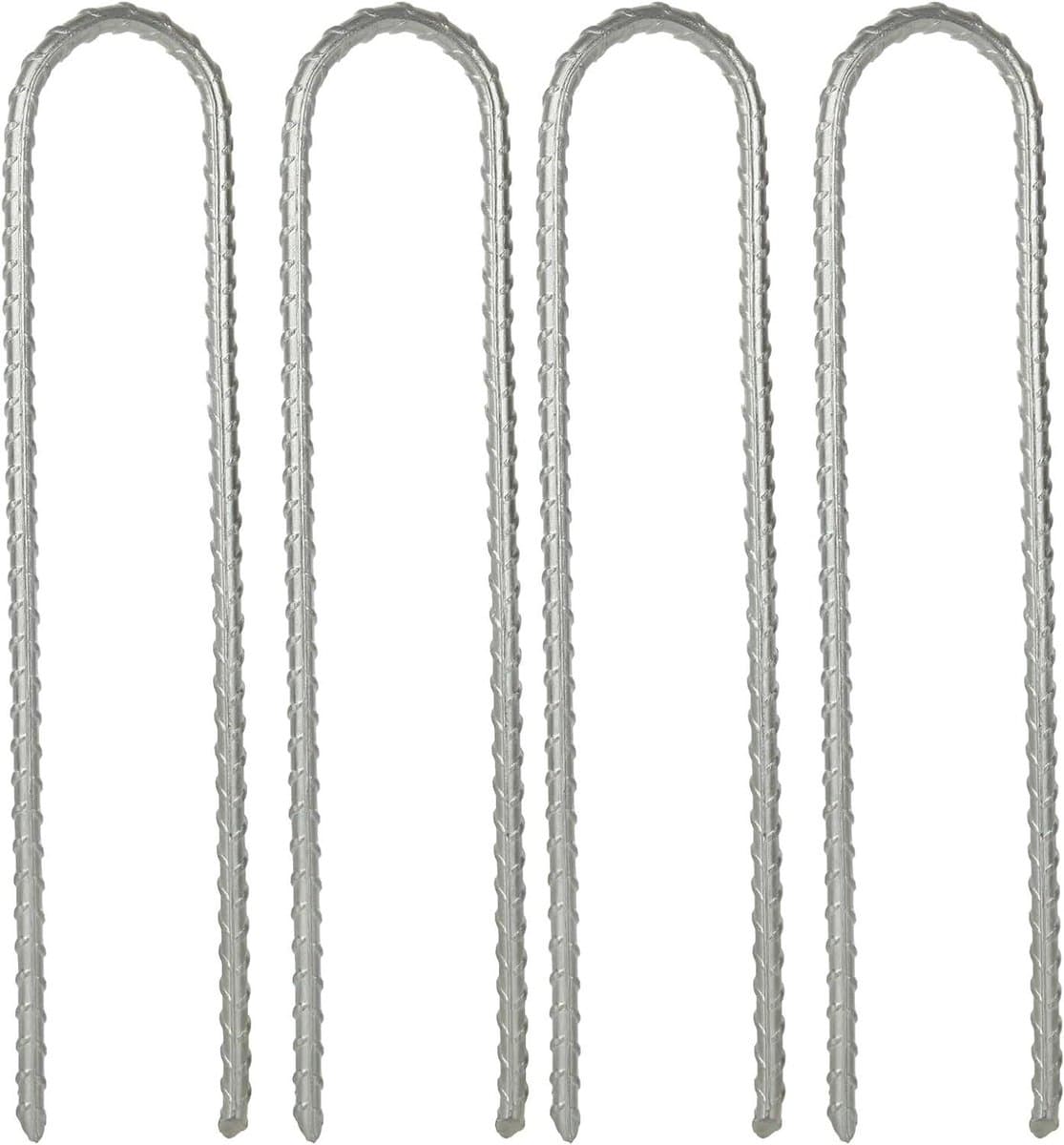 Grondankers trampoline 30 cm (12 inch) - set van 4 - verzinkt staal - U-vormig - voor tenten, trampolines en hekken — afbeelding 1