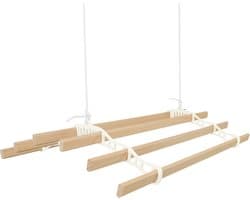Kledingrek Plafond Katrol - Ivoor– 0.9m 6-lat plafond wasrek