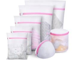 Thijox - Set van 7 Waszakken, Wasnetten met Hoogwaardige Ritssluiting, Opbergtas voor Onderweg, Ideaal voor Fijne Was, Ondergoed, Lingerie, Blouses, B